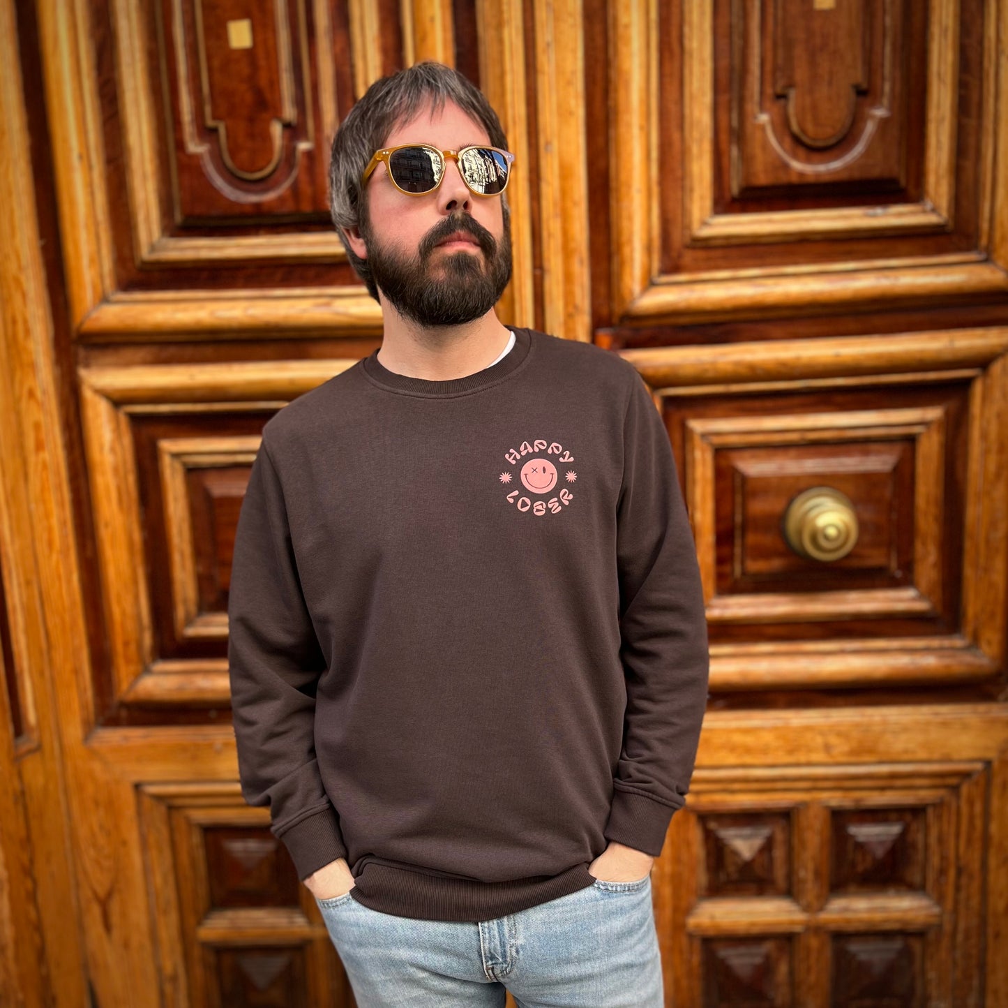 Sudadera gris carbón Happy Loser