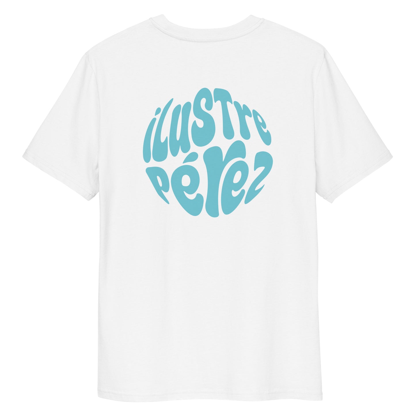 Camiseta blanca Espiral turquesa