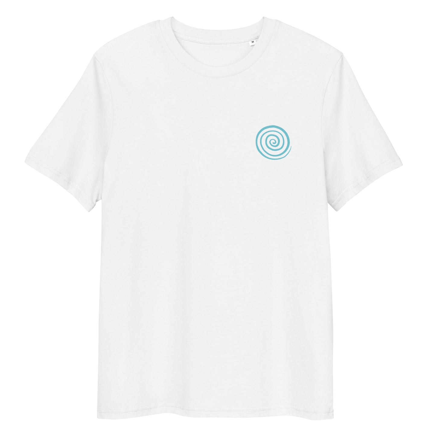 Camiseta blanca Espiral turquesa